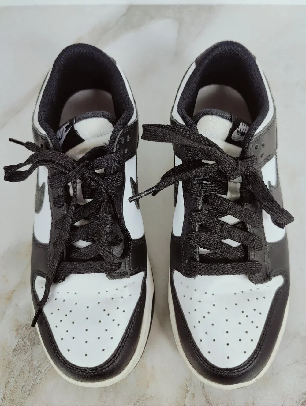 Nike Men's Dunk Low Retro 'Panda' Sneakers, Black White, Sz 6.5